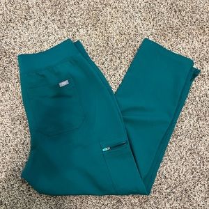 figs hunger green size large petite high wasted skinny scrub pants